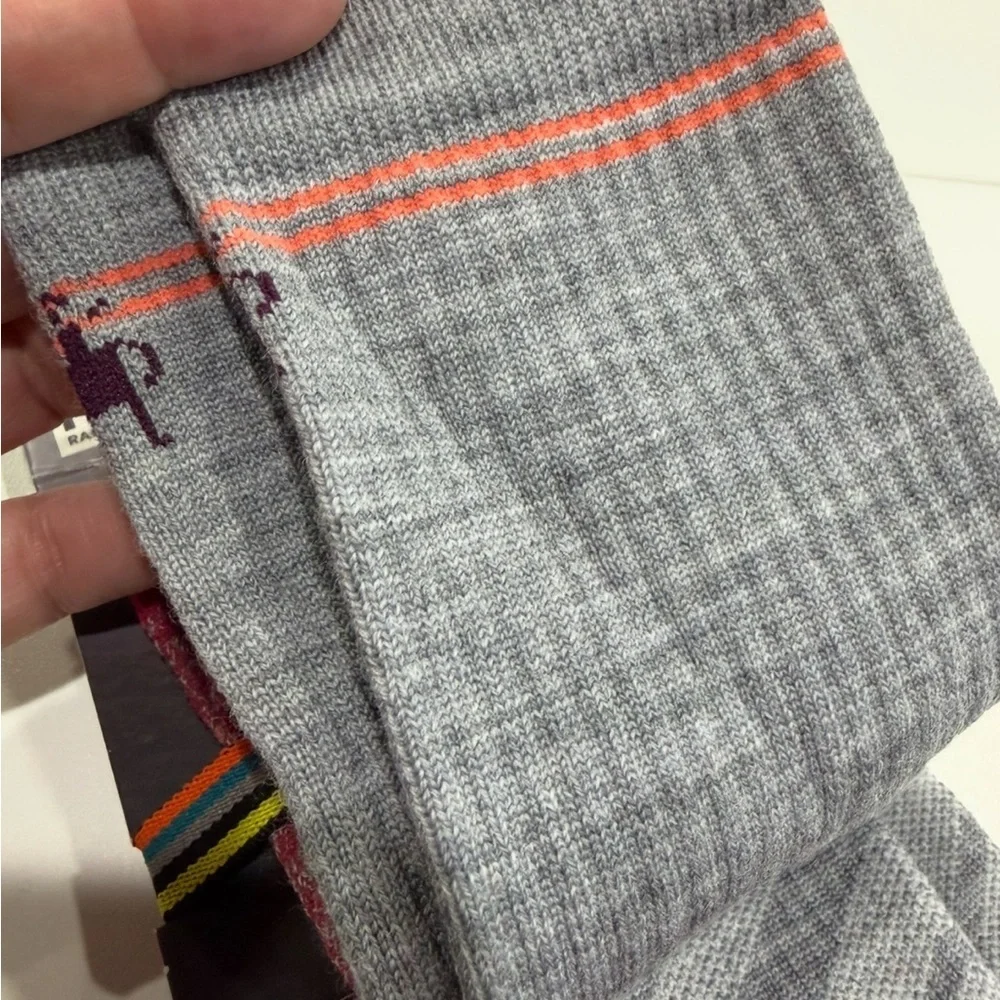 Smartwool Women's Large Hike Light Cushion Crew Socks Red Grey NWT Merino Wool